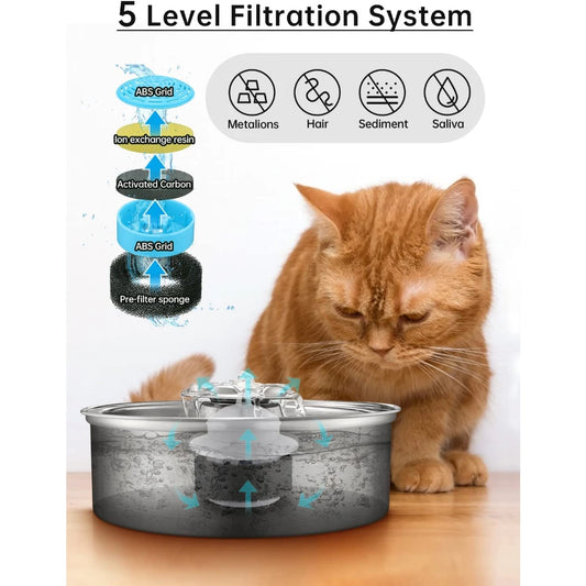 cat water fountain ultra-quiet with LED light